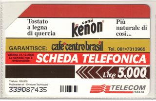Schede Telefoniche "CAFFE' KENON"