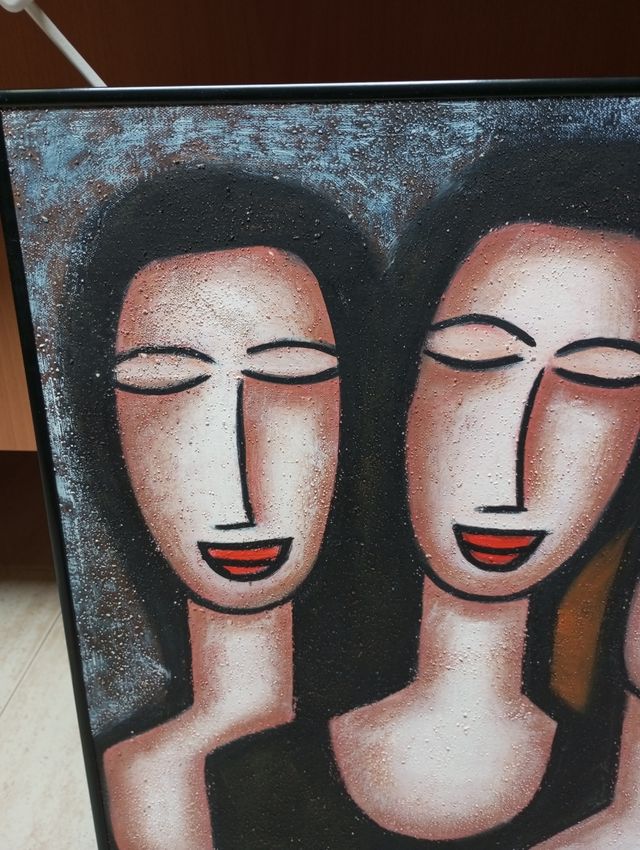 Óleo enmarcado puerta