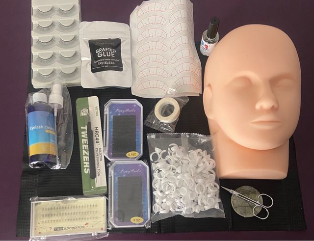 Kit de practica para extensiones de pestañas 