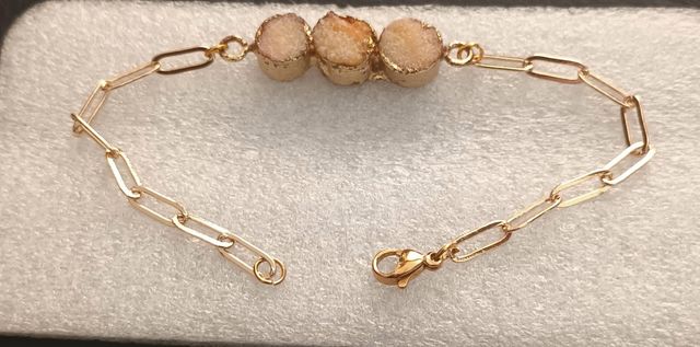 Bracciale in acciaio bagnato oro