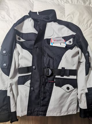 Chaqueta de moto, negro/gris claro
