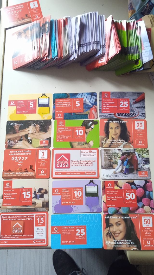 Schede telefoniche da collezione.
