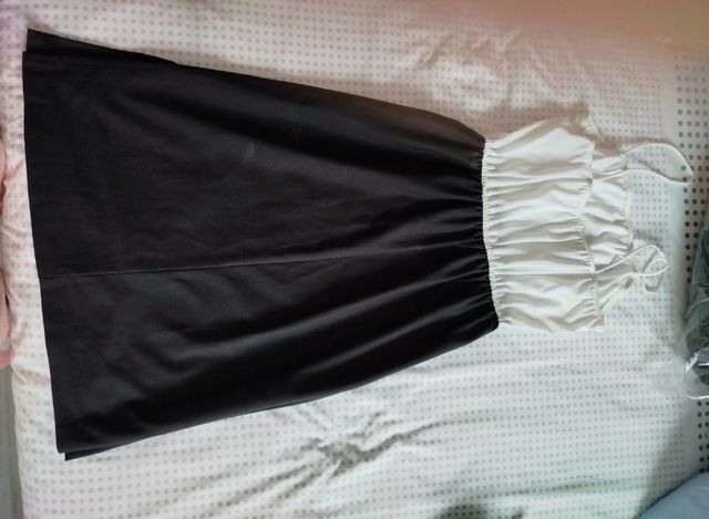Vestido de tirantes negro y blanco