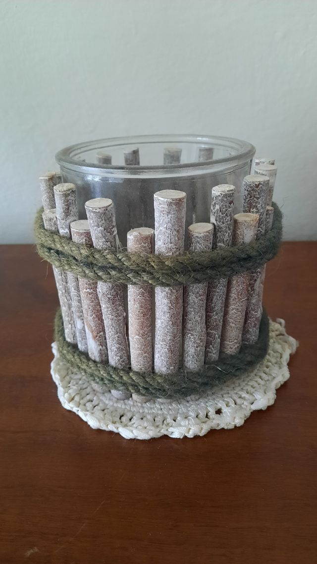 Vaso per fiori, nuovo, legno e vetro,