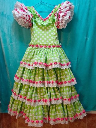 Traje flamenca de niña 9/12 años.