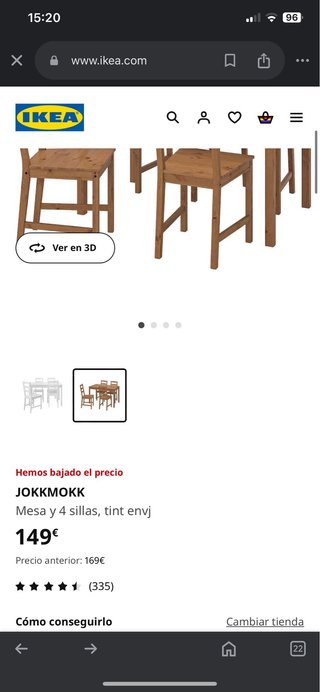 mesa, pino, 120x75 cm (IKEA JOKKMOKK)