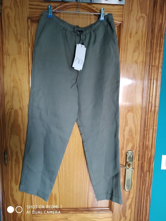 Pantalón verde militar primavera