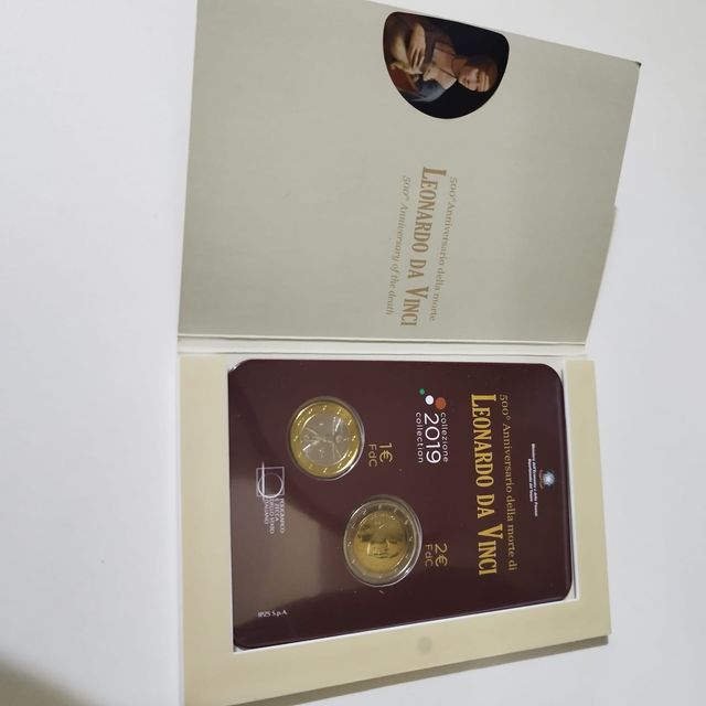 Dittico commemorativo Italia Leonardo Da Vinci 2+1