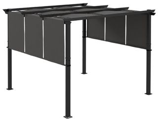 Pérgola gris 3x3m techo corredizo NUEVA