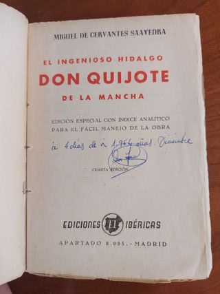 Cervantes. Don Quijote de la Mancha. Ed. Ibéricas