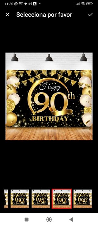 Pancarta de 90 cumpleaños