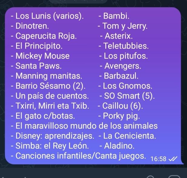 Pelis, cuentos, canciones, y entretenimientos niñ@