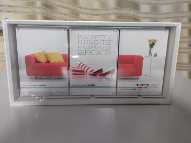PORTAFOTO MADERA BLANCO DOBLE CARA