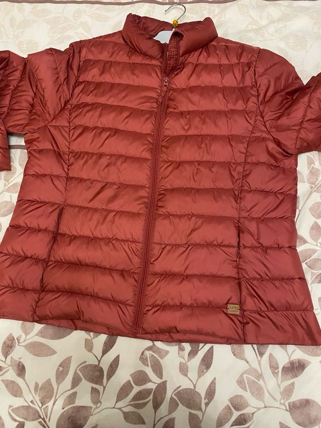 Chaqueta acolchada mujer , color coral