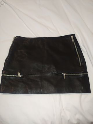 ZARA CUERO PIEL minifalda S
