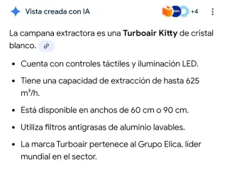 Camapa extractora de diseño blanca