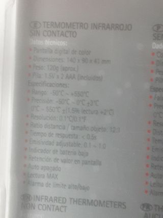 Termometro laser digital xindar tid200