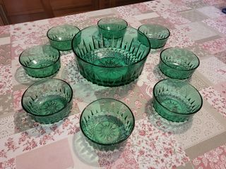 Vintage Arcoroc Diamant France 7 in VETRO VERDE