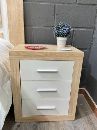 Conjunto dormitorio cambria y blanco NUEVO