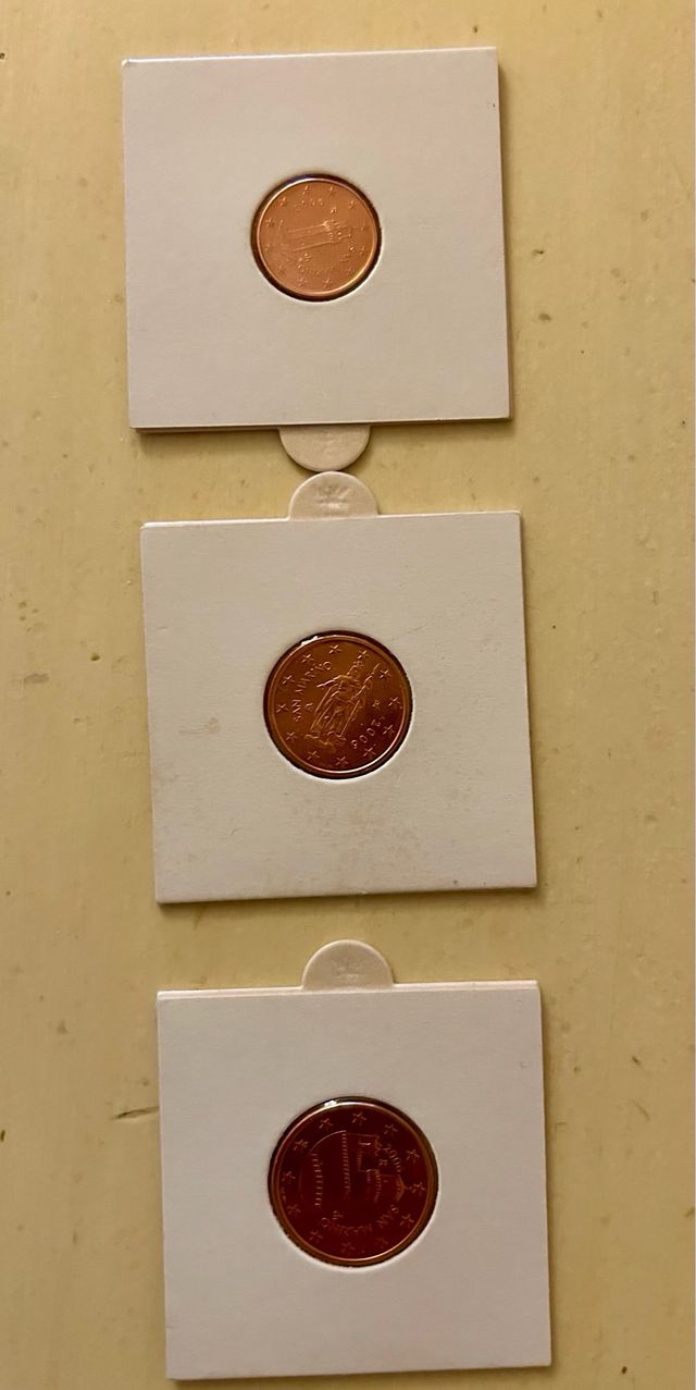 Moneda 1-2 y 5 ctm San Marino 2006