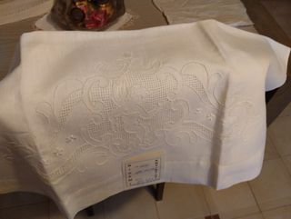 Asciugamani di lino con angeli. Vintage