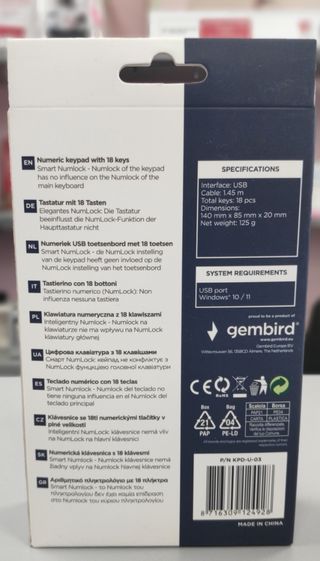 Teclado numérico con cable