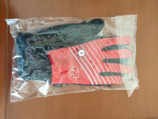 Guantes largos rojos bici