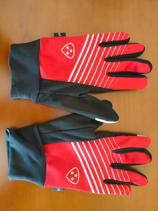 Guantes largos rojos bici