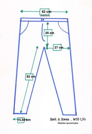 Jack & Jones. Pantalón vaquero azul. W33 L34