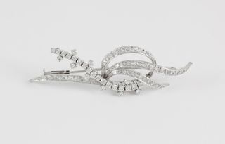 Broche en oro blanco 18k con brillantes 1.58 ct