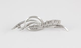 Broche en oro blanco 18k con brillantes 1.58 ct