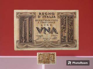 1 lira biglietto di Stato Fascio Littorio "39 🇮🇹