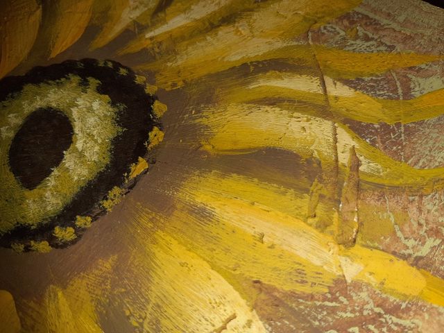 2 Quadretti quadro moderno dipinto fiori 25x25