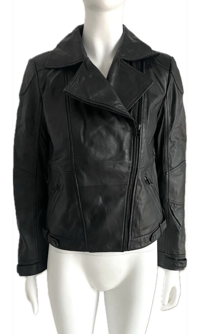 Cazadora biker piel real