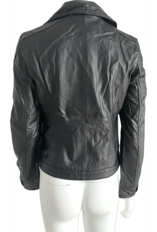 Cazadora biker piel real