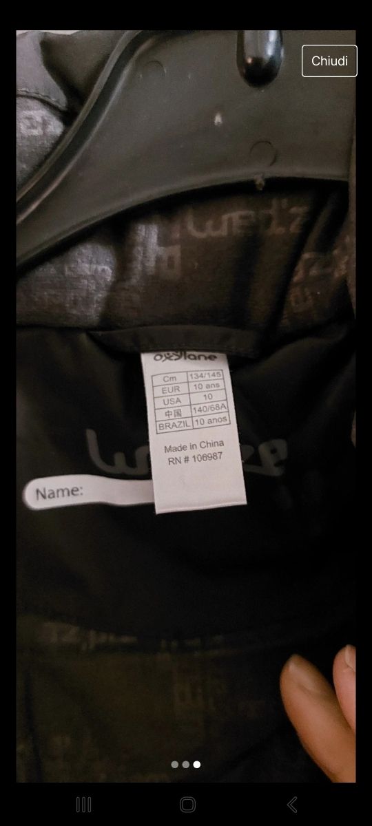 Tuta sci bambino 12 anni