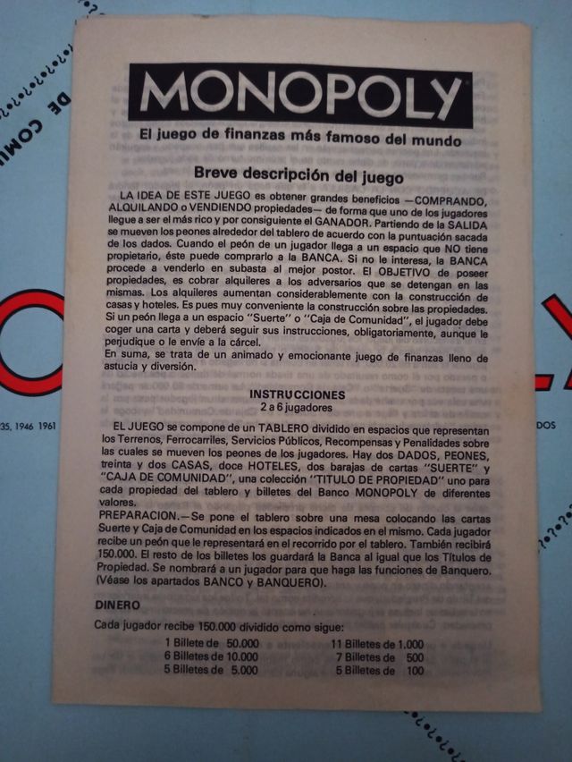 MONOPOLIO VINTAGE COMPLETO