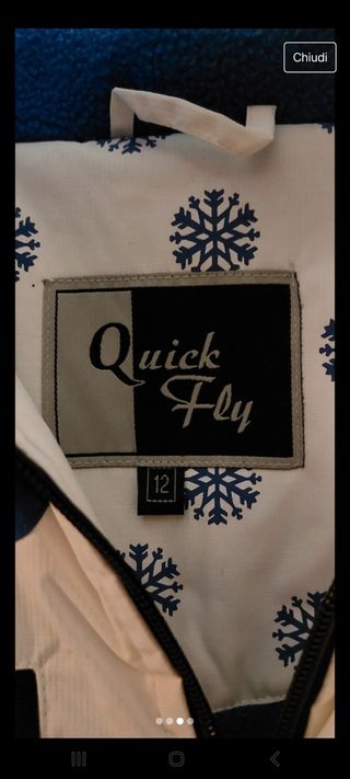 Giacca sci bianca e blu con cappuccio