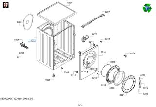 BALAY cubeta pieza superior jabonera lavadora
