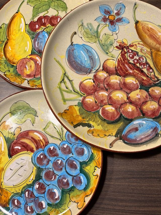 3 Piatti in ceramica vintage