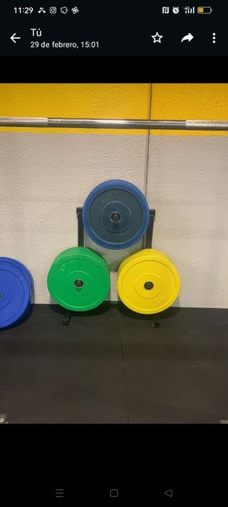 Soporte discos árbol peso mancuernas 
