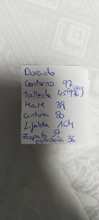 Traje de fallera dorado