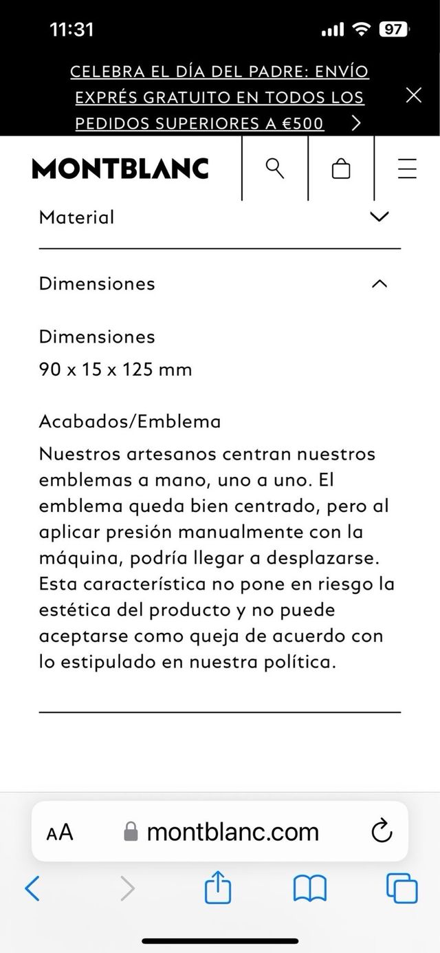 CARTERA BILLETERA MOTBLANC 4 TARJETAS MB 11987