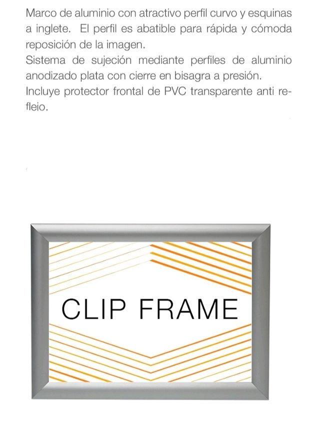 Marco aluminio plata A4 (22 x 29,7cm) NUEVO