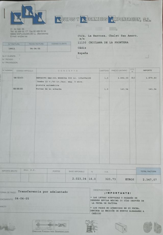 Depósito para combustible móvil