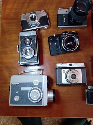 lote cámaras vintage ikoflex,praktisix,exa,eumig