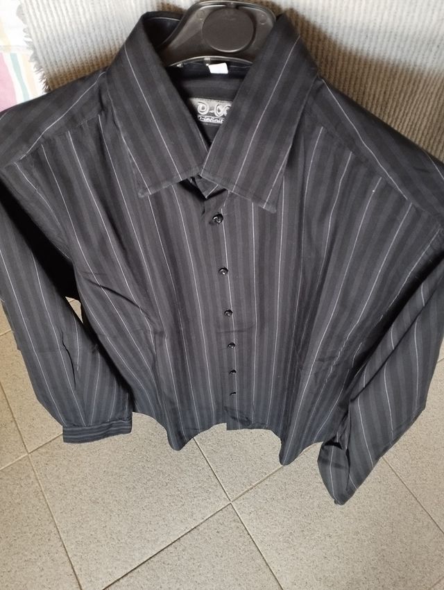 CAMICIA ELEGANTE GRIGIA L a righe