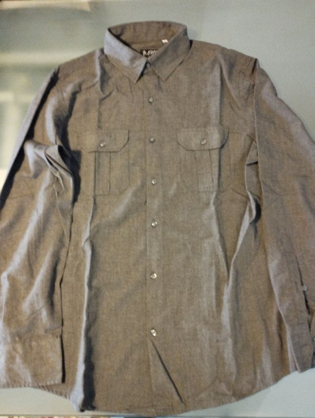 Camicia man. lunga marrone L