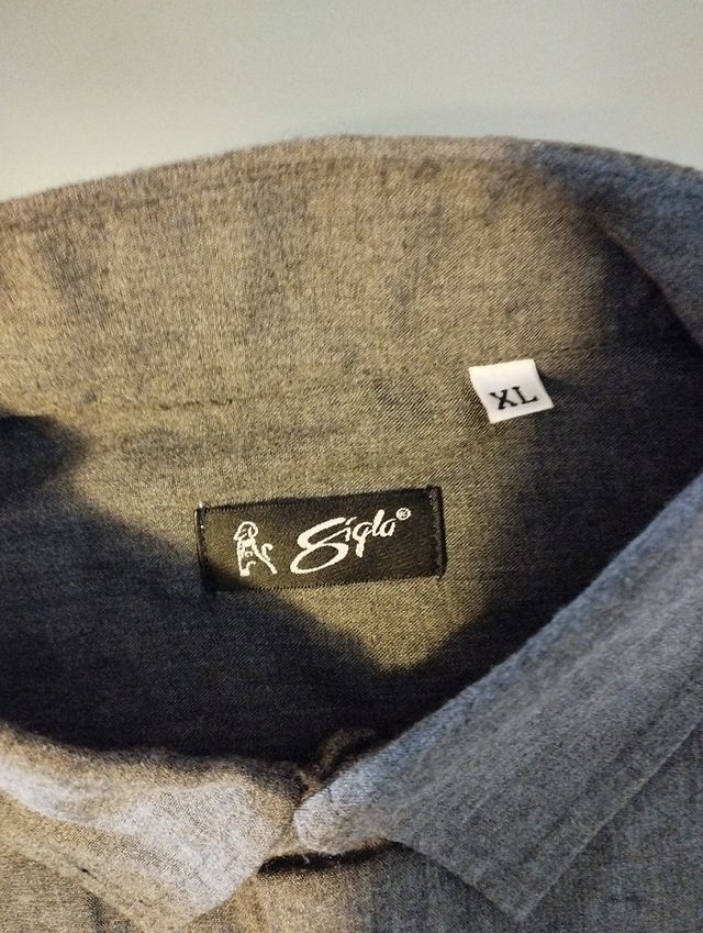 Camicia man. lunga marrone L