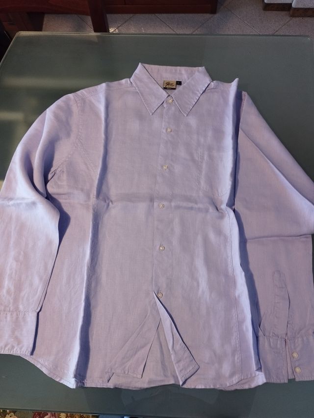 Camicia man. lunga viola L